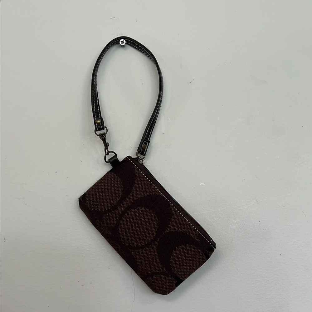 Coach Brown Wristlet Clutch